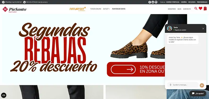 Chatbot PieSanto en acción